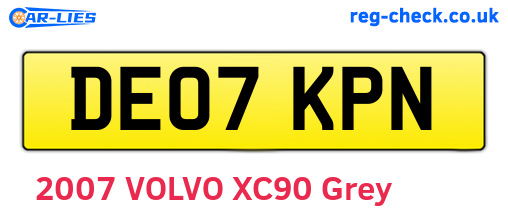 DE07KPN are the vehicle registration plates.