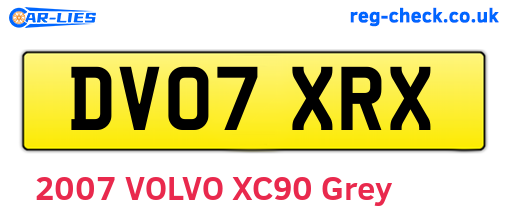 DV07XRX are the vehicle registration plates.