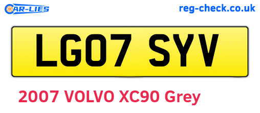 LG07SYV are the vehicle registration plates.