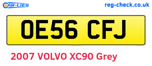 OE56CFJ are the vehicle registration plates.