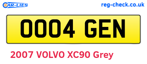OO04GEN are the vehicle registration plates.