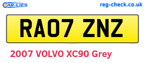 RA07ZNZ are the vehicle registration plates.