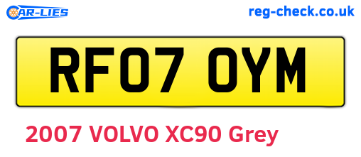 RF07OYM are the vehicle registration plates.