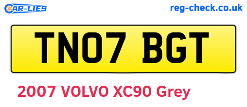 TN07BGT are the vehicle registration plates.