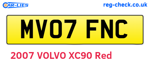 MV07FNC are the vehicle registration plates.