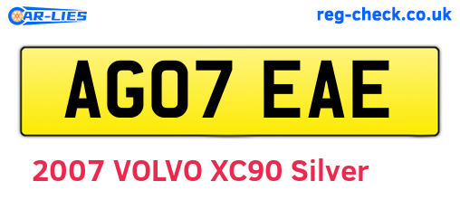 AG07EAE are the vehicle registration plates.