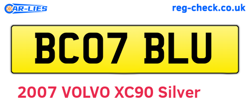 BC07BLU are the vehicle registration plates.
