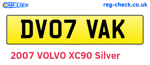 DV07VAK are the vehicle registration plates.