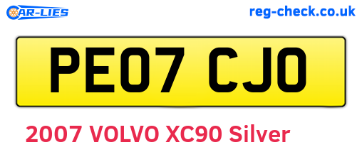 PE07CJO are the vehicle registration plates.