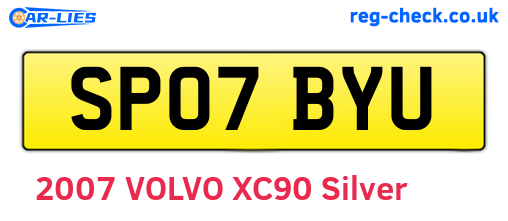 SP07BYU are the vehicle registration plates.