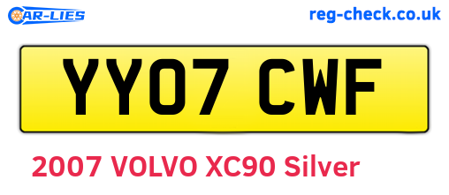 YY07CWF are the vehicle registration plates.