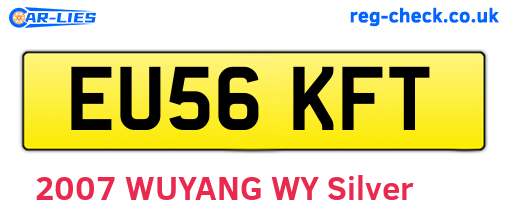 EU56KFT are the vehicle registration plates.