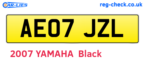 AE07JZL are the vehicle registration plates.