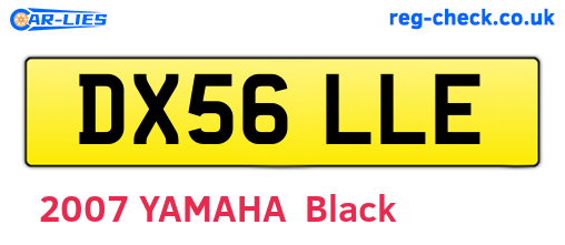 DX56LLE are the vehicle registration plates.