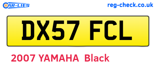DX57FCL are the vehicle registration plates.