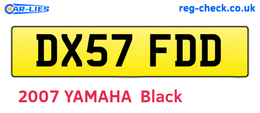 DX57FDD are the vehicle registration plates.