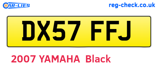 DX57FFJ are the vehicle registration plates.