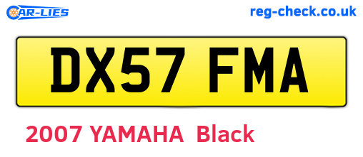 DX57FMA are the vehicle registration plates.