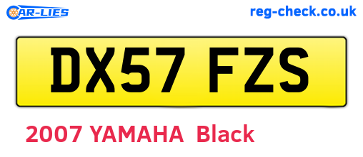 DX57FZS are the vehicle registration plates.