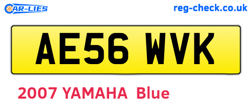 AE56WVK are the vehicle registration plates.
