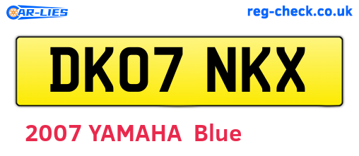 DK07NKX are the vehicle registration plates.