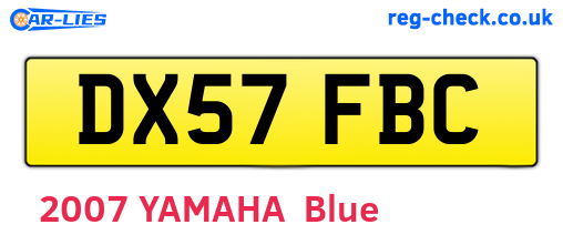 DX57FBC are the vehicle registration plates.