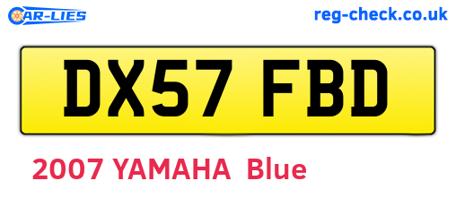 DX57FBD are the vehicle registration plates.