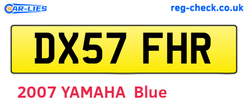DX57FHR are the vehicle registration plates.