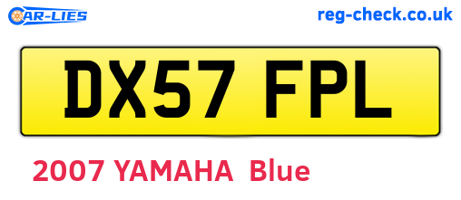 DX57FPL are the vehicle registration plates.