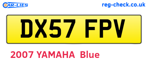 DX57FPV are the vehicle registration plates.