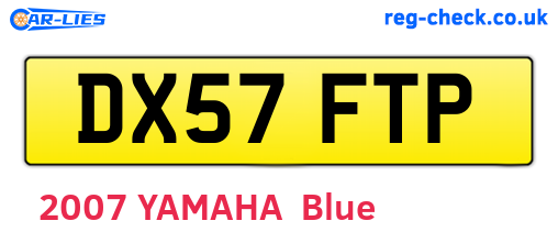 DX57FTP are the vehicle registration plates.