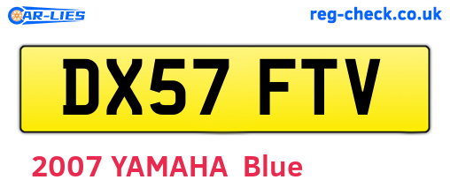 DX57FTV are the vehicle registration plates.