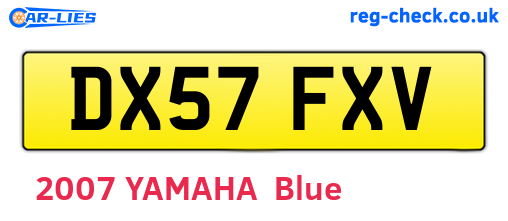 DX57FXV are the vehicle registration plates.
