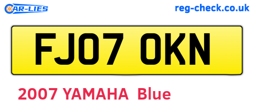 FJ07OKN are the vehicle registration plates.