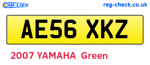 AE56XKZ are the vehicle registration plates.