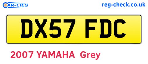 DX57FDC are the vehicle registration plates.