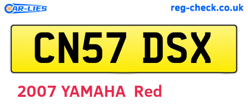 CN57DSX are the vehicle registration plates.
