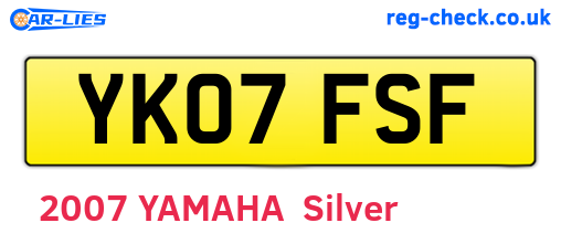 YK07FSF are the vehicle registration plates.