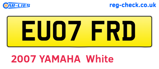 EU07FRD are the vehicle registration plates.