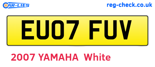 EU07FUV are the vehicle registration plates.