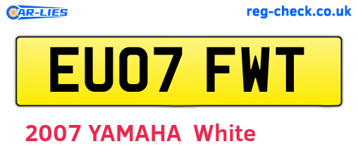 EU07FWT are the vehicle registration plates.
