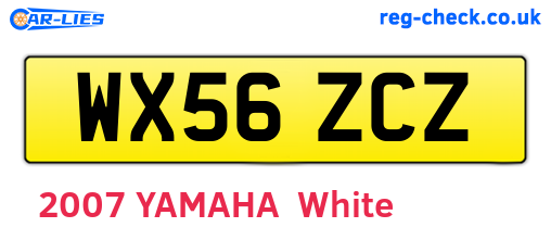 WX56ZCZ are the vehicle registration plates.