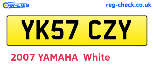 YK57CZY are the vehicle registration plates.