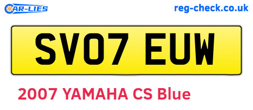 SV07EUW are the vehicle registration plates.