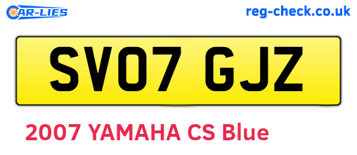 SV07GJZ are the vehicle registration plates.
