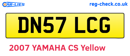 DN57LCG are the vehicle registration plates.