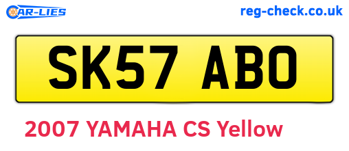SK57ABO are the vehicle registration plates.
