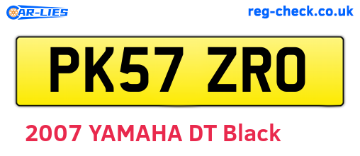 PK57ZRO are the vehicle registration plates.