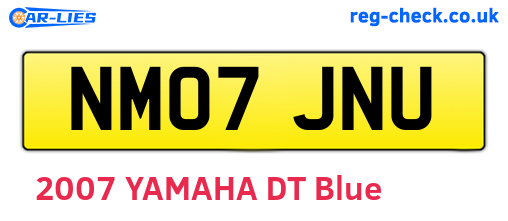 NM07JNU are the vehicle registration plates.