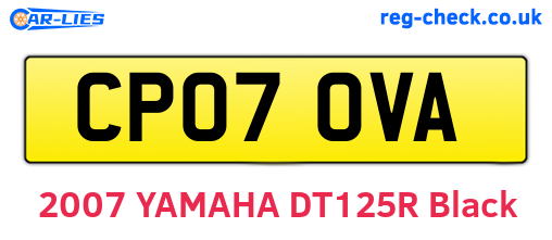 CP07OVA are the vehicle registration plates.
